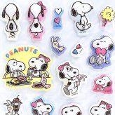 スヌーピー ＆ベル ぷっくりシール ライトブルー 文具 SNOOPY