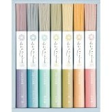 三輪そうめん小西 みわのにじ お名入れ [26-7032-014] NPR-20B 手延べそうめん 7色のそうめん 詰め合わせ セット 木箱入り 手延べ 素麺 カラフル 常温 保存食 出産内祝い 内祝い お返し お礼 ギフト
