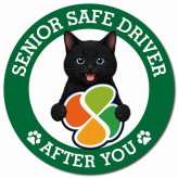 カーサイン 高齢者マーク SENIOR SAFE DRIVER 黒 マグネット 強力 直径13cm 肉球 日本製 車 ステッカー