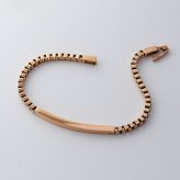 ブレスレット つけっぱなし レディース 刻印 ステンレス 金属アレルギー ブランド 大人 ダイヤモンド シンプル IDプレート ボックスチェーン ローズゴールドカラー 金アレ サージカルステンレス クリスマス 誕生日 記念日 母の日 プレゼント テラグラティア Terra-gratia【lstb015rg】単品