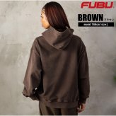 FUBU フブ パーカー メンズ レディース fam-62704 フェイクレザー パッチ フーディー プルオーバー スウェット ウォッシュ加工 ビッグシルエット ストリート ヒップホップ ダンス カジュアル トップス M L XL XXL 2026FW Karlas