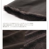 ラビット Wフェイス 軽量コート ビッグカラー/レディース ラビットコート 軽い 冬 一枚仕立て シェアード 軽量 暖かい 毛皮 ファー 本革 女性用 革 Aライン 着やせ 秋 冬 母 女性 ギフト プレゼント 7F (01000586r)