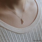  le lien pointe ゴールド シルバー ネックレス シンプル 可愛い 棒 バー プチ つけっぱなし お洒落 レディース 18金 K18 地金 ペンダント ジュエリー アクセサリー プレゼント ギフト 記念日