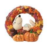 スヌーピー オン フォール リース 15.2cm ハロウィン | ジムショア ピーナッツ グッズ フィギュア 人形 置物 彫刻 Jim Shore 正規輸入品