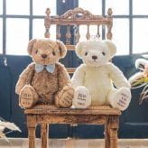 花束シュガー体重ベア2体セット｜ブーケを持つウェディングペアギフト｜結婚式の両親贈呈品に