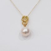 ［pearl588］ 8mm - 8.5mm ホワイトピンク ペンダント ダイヤモンド付 あこや真珠 0.02ct