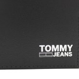 トミーヒルフィガー　TOMMY HILFIGER 　ふたつ折り財布　小銭入れ無しスリム財布　AM0AM07019　ブラック　黒　リサイクルレザー　折財布　トミージーンズ