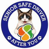 カーサイン 高齢者マーク SENIOR SAFE DRIVER スノーシュー ステッカー シール 直径13cm 肉球 日本製 車