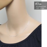 ゴールド ネックレス 14金 K14 14K ホワイトゴールド ネックレス チェーンのみ カットあずきチェーン 太さ約0.9mm k14 14k ハワイアンジュエリー ネックレス メンズ レディース 誕生日 プレゼント ハロウィン 【品番：CH123-W】