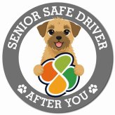 カーサイン 高齢者マーク SENIOR SAFE DRIVER ボーダーテリア マグネット 強力 直径13cm 肉球 日本製 車 ステッカー