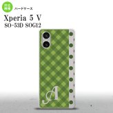 Xperia 5V Xperia 5V スマホケース 背面ケース ハードケース チェック ドット 緑 +アルファベット 2023年 10月発売 nk-xp55-1524i