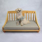ペットベッド giocoso パイン材 天然木 S・M ライトブラウン・ホワイト W52.5xD42.8xH34cm 犬 猫 ペット家具 ペット用品 ライトブラウン ホワイト おしゃれ