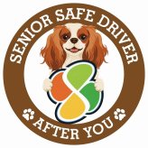 カーサイン 高齢者マーク SENIOR SAFE DRIVER キャバリアキングチャールズスパニエル ステッカー シール 直径13cm 肉球 日本製 車