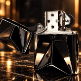 ZIPPO 限定 ラグジュアリーメタル 両面加工 ジッポ ライター 重厚プレート ブラックニッケル おしゃれ シリアルNo.入り 彫刻 高級 かっこいい 黒 メンズ ギフト プレゼント