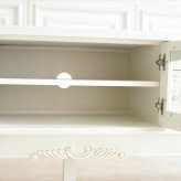 テレビ台 テレビボード 幅180cm アンティーク調 おしゃれ ローボード 大型 完成品 木製 引き出し 脚付き 収納家具 天然木 彫刻 ホワイト マホガニーのTVボード180 ヨーロピアン 輸入家具 新生活