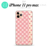 iPhone11ProMax iPhone11pro max スマホケース ハードケース チェック ドット ピンク +アルファベット メンズ レディース nk-i11pm-1521i