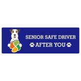 カーサイン 高齢者マーク SENIOR SAFE DRIVER ワイヤーフォックステリア ステッカー シール 長方形 20x6.7cm 肉球 日本製 車