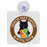 カーサイン 高齢者マーク SENIOR SAFE DRIVER 黒 車内用 吸盤タイプ 収れん火災防止タイプ 肉球 日本製 車 ステッカー