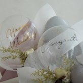 電報 結婚式 祝電 ハートバルーンアレンジ Éclat -エクラ-【電報 結婚式 誕生日 開店祝い バルーン ドライフラワー 祝電 お祝い ギフト ナチュラル おしゃれ 名入れ メッセージ】