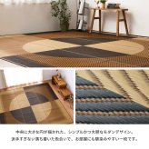 夏ラグ 夏用カーペット 国産 い草ラグ 月光 約261×261cm 江戸間4.5帖 4.5畳 い草カーペット 上敷き 花ござ モダン