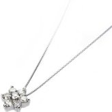 ダイヤモンド ネックレス 0.3ct K18 ホワイトゴールド フラワー ペンダント 花 モチーフ ジュエリー レディース アクセサリー 鑑別カード付き 18金