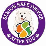 カーサイン 高齢者マーク SENIOR SAFE DRIVER マレンマシープドッグ マグネット 強力 直径13cm 肉球 日本製 車 ステッカー