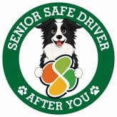 カーサイン 高齢者マーク SENIOR SAFE DRIVER ボーダーコリー ステッカー シール 直径13cm 肉球 日本製 車