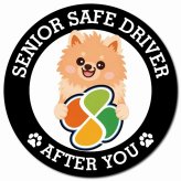 カーサイン 高齢者マーク SENIOR SAFE DRIVER ポメックス マグネット 強力 直径13cm 肉球 日本製 車 ステッカー