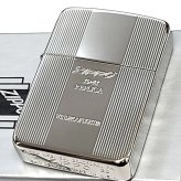 ZIPPO ライター 1941復刻 プレミアムシャイン シルバー 鏡面仕上げ ジッポ ロゴ 両面加工 ストライプ 彫刻 かっこいい 丸角 高級 銀 メンズ おしゃれ ギフト プレゼント