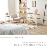 サイドテーブル 韓国 ラタン調のおしゃれな サイドテーブル 幅39×高さ51cm 円形 テーブル ソファサイド サイド 最適なテーブル 収納スペース 本 ブランケット 四ツ目編み 木目調 ナチュラル インテリア 馴染むデザイン おしゃれなサイドテーブル