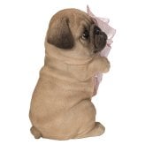 置物 woobia ウービア 犬 鼻ぺちゃ ブーケを持つパグ 一輪挿し 高さ17cm 花器 ぶさかわ リアル 本物そっくり イギリス生まれ 職人手彩色 縁起物 戌年 玄関 インテリア 新築祝い 引っ越し祝い 開店祝い 出産祝い 誕生日 お祝い ギフト プレゼント 犬好き パグ好き