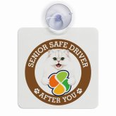 カーサイン 高齢者マーク SENIOR SAFE DRIVER チンチラ 車内用 吸盤タイプ 収れん火災防止タイプ 肉球 日本製 車 ステッカー