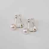 ［pearl594］6mm - 6.5mm ピアス あこや真珠 熊本 天草 本真珠 シンプル イヤリング ブラタイプ