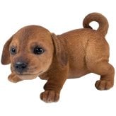 置物 woobia ウービア ミニチュアダックス かまえるダックスフンドの子犬 レッド 幅20.5cm ダックスフント 子犬 リアル 本物そっくり イギリス生まれ 職人手彩色 縁起物 戌年 玄関 インテリア 新築祝い 引っ越し祝い 開店祝い 出産祝い 誕生日 お祝い ギフト プレゼント 犬好き