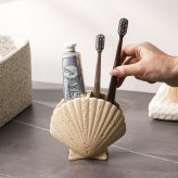 歯ブラシスタンド シェル型 貝殻 歯ブラシホルダー 小物入れ 洗面所 収納 ペン立て メイクブラシスタンド 卓上収納 おしゃれ 北欧 韓国 インテリア かわいい