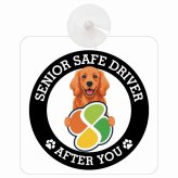 カーサイン 高齢者マーク SENIOR SAFE DRIVER アイリッシュセター 車内用 吸盤タイプ 収れん火災防止タイプ 肉球 日本製 車 ステッカー