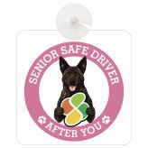 カーサイン 高齢者マーク SENIOR SAFE DRIVER 甲斐犬 車内用 吸盤タイプ 収れん火災防止タイプ 肉球 日本製 車 ステッカー