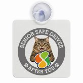 カーサイン 高齢者マーク SENIOR SAFE DRIVER クリリアンボブテイル 車内用 吸盤タイプ 収れん火災防止タイプ 肉球 日本製 車 ステッカー