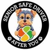 カーサイン 高齢者マーク SENIOR SAFE DRIVER ヨークシャーテリア ステッカー シール 直径13cm 肉球 日本製 車