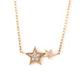 ダイヤモンド ネックレス 0.04ct 星 スター 流れ星 K10 K18 10K 18K 10金 18金 プラチナ 女性 レディース 誕生日 記念日 プレゼント ギフト 誕生日プレゼント 10代 20代 30代 40代 妻 彼女 ゴールド ホワイトゴールド ピンクゴールド イエローゴールド ダイヤ アクセサリー アレルギー対応 金属アレルギー