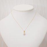 ［pearl583］ 8mm - 8.5mm ホワイトピンク ペンダント ダイヤモンド付 あこや真珠 0.01ct