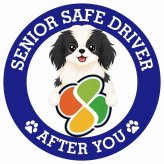カーサイン 高齢者マーク SENIOR SAFE DRIVER 狆 ステッカー シール 直径13cm 肉球 日本製 車