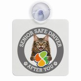 カーサイン 高齢者マーク SENIOR SAFE DRIVER ラパーマ 車内用 吸盤タイプ 収れん火災防止タイプ 肉球 日本製 車 ステッカー