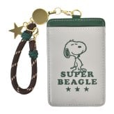 パスケース スヌーピー SNOOPY 定期入れ リール付き 伸びる ストラップ 定期券入れ ICカードケース レディース メンズ キッズ 子供 通勤 通学 キャラクター グッズ ジョークール コンパクト 薄型 軽量 かわいい おしゃれ シングルパスケース カード 2枚収納 グレー グリーン