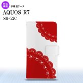 SH-52C AQUOS R7 手帳型スマホケース カバー レース 赤  nk-004s-r7-dr723