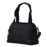 キプリング ハンドバッグ レディース ブランド Kipling エリシア ロゴ ワンポイント 総柄 2WAY K43793-K59 Signature Emb 黒