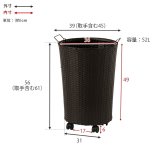 ラック バスケットワゴン ラタン調 隙間収納スリム 幅15cm 高さ154cm ハイタイプ 取り外し オープン棚付き 収納 ランドリー収納 ランドリー 衣類収納 サニタリールーム チェスト 洗濯 新生活