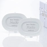 BERNARDAUD ベルナルド エキュム レリッシュ ディッシュ 21×15cm ペア 名入れ彫刻代込み 名前 彫刻 刻印 プレゼント ギフト 記念日 高級 ブランド 開店祝 新築祝 誕生日 法人 お皿 プレート インテリア ウェルカムボード オーバル だ円 ペアギフト