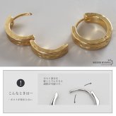 ステンレス フープピアス 槌目ピアス 不規則 凸凹 シンプルピアス ゴールド シルバー プチプラ メタル 小さめ セカンド キラキラ 両耳2点 レディース 女性 金属アレルギー対応 イヤリング