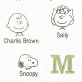 スヌーピー イニシャルミニタオル (M) アイボリー ハンカチ SNOOPY